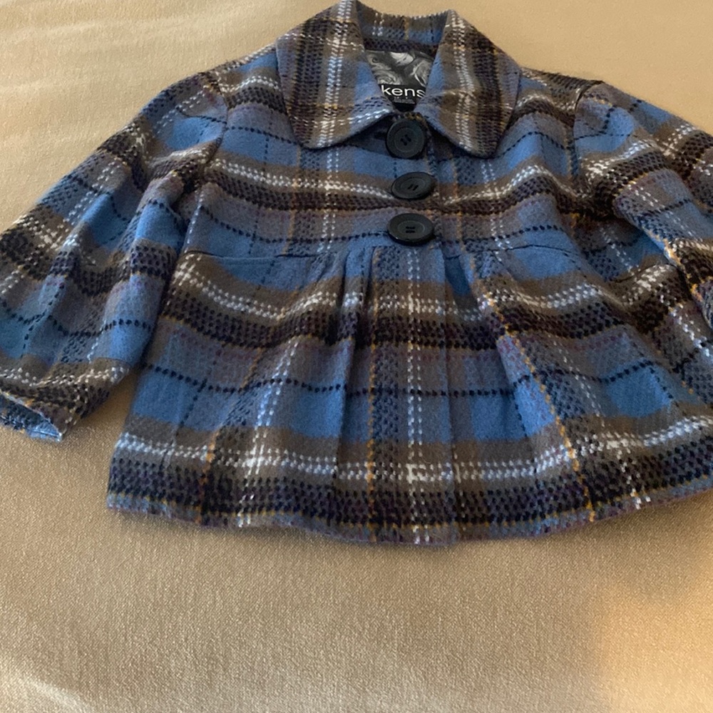Kensie 3/4 sleeve plaid jacket